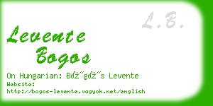 levente bogos business card